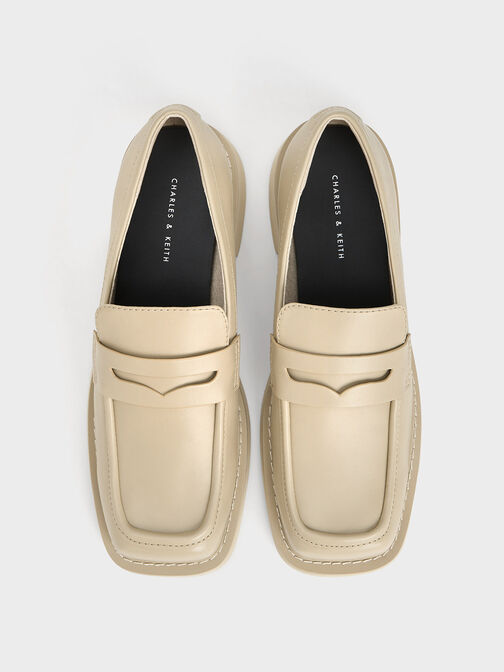 Monique Square-Toe Loafers, สีชอล์ค, hi-res