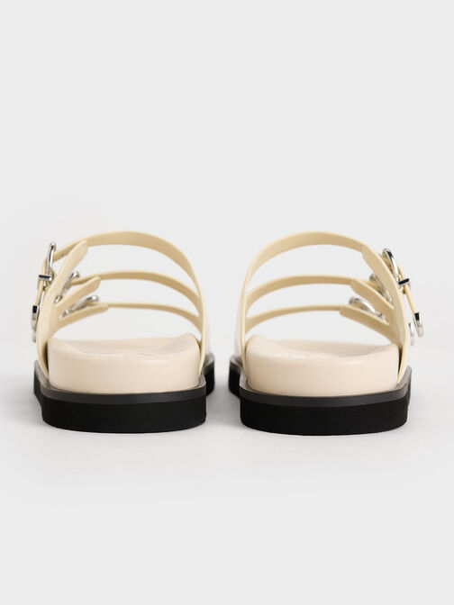 Samala Buckled Triple-Strap Sandals, Chalk, hi-res