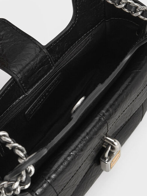 Suki Crinkle-Effect Padlock Shoulder Bag, , hi-res