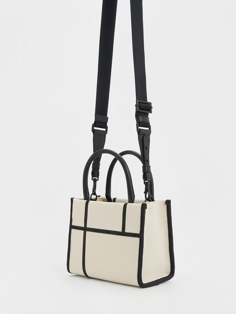 Avenue Contrast-Trim Tote Bag, , hi-res