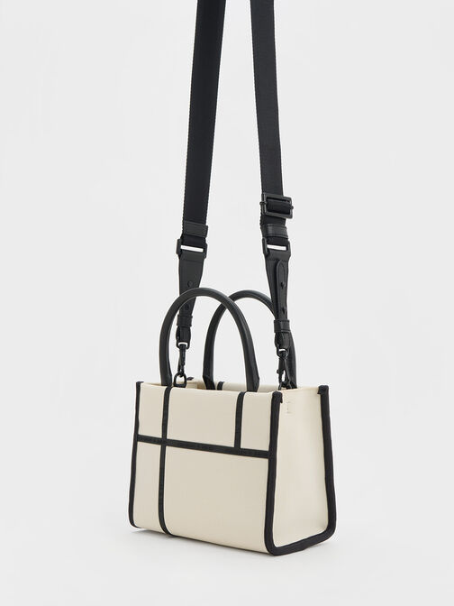 Avenue Contrast-Trim Tote Bag, , hi-res