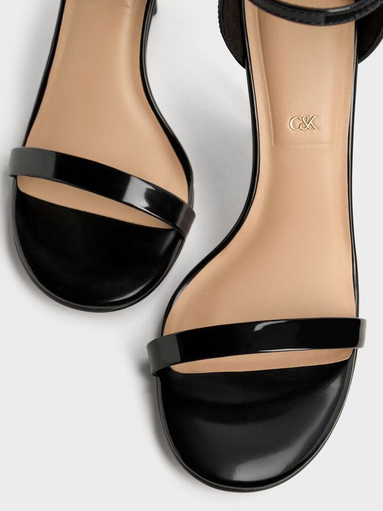 Kyra Leather Stiletto Sandals, Black Boxed, hi-res