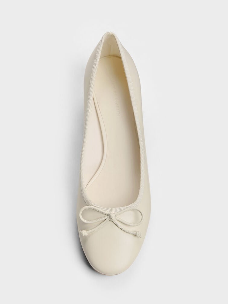 Bow Ballet Pumps, Chalk, hi-res