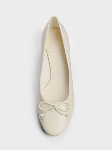 Bow Ballet Pumps, Chalk, hi-res
