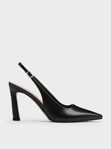 Kerra Pointed Slingback Pumps, Black, hi-res