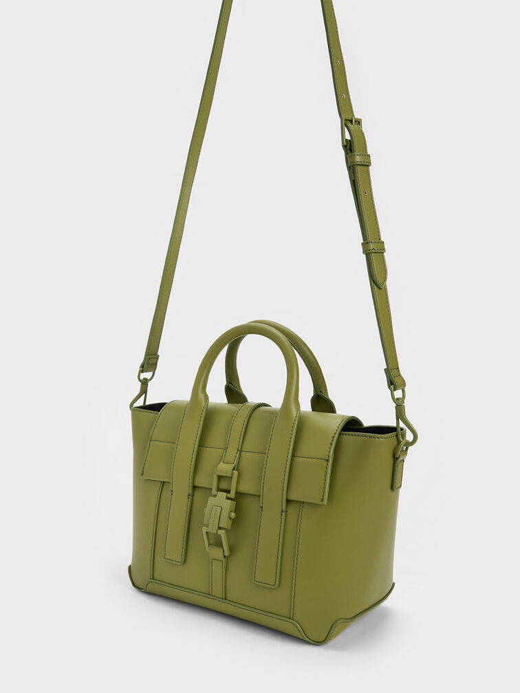 Dua Buckled Trapeze Tote, , hi-res