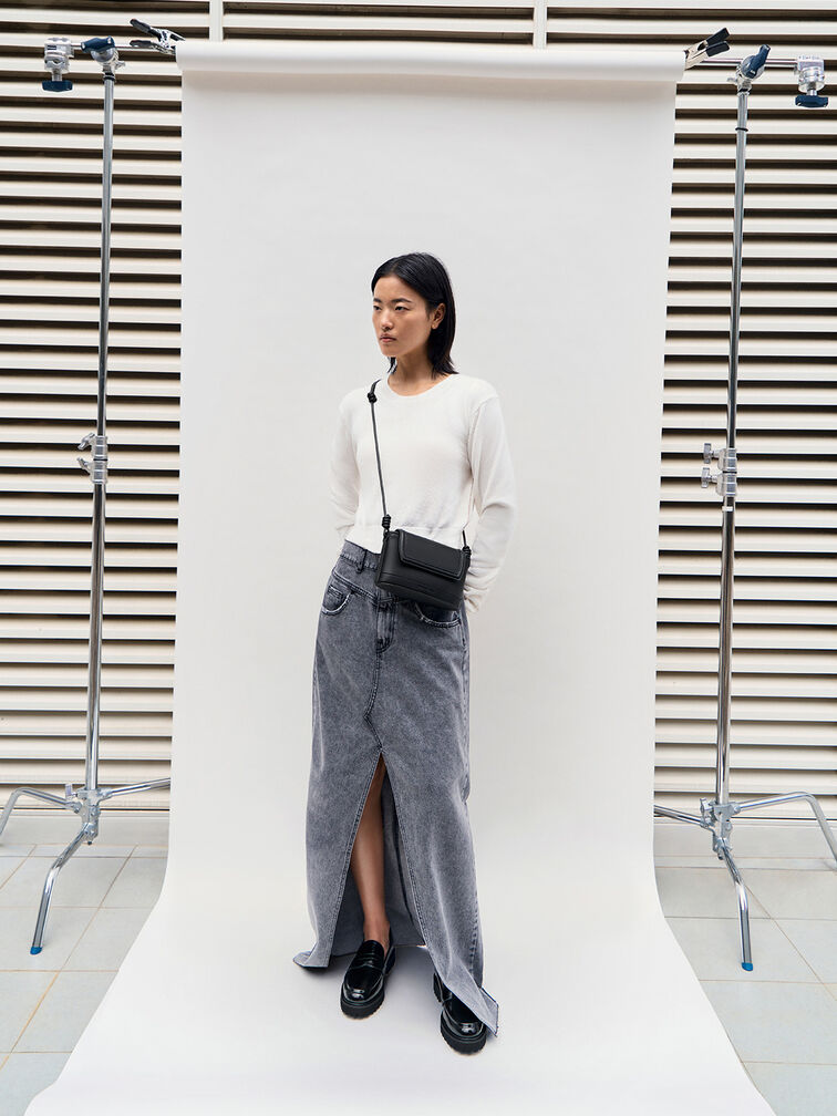 Sabine Knotted-Strap Bag, Jet Black, hi-res