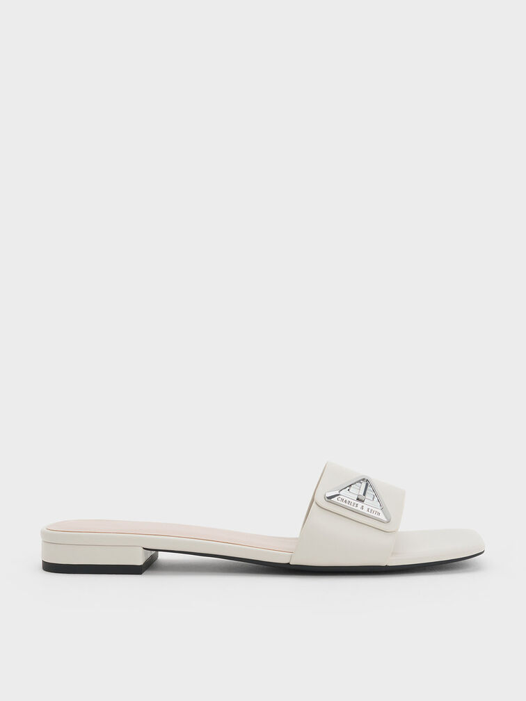 Trice Metallic Accent Slide Sandals, Chalk, hi-res