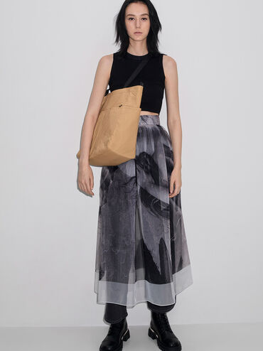 Soleil Nylon Tote Bag, Camel, hi-res