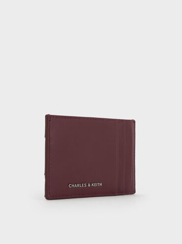 กระเป๋าใส่บัตรดีไซน์แบบสานรุ่น Ivette, สีไวน์เบอร์รี่เรด, hi-res
