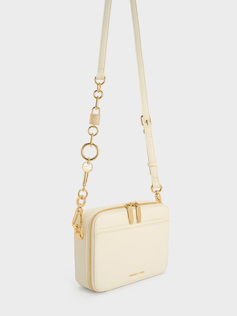 Lock & Key Chain Handle Bag, , hi-res