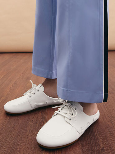 Jude Slip-On Boat Shoes, White, hi-res