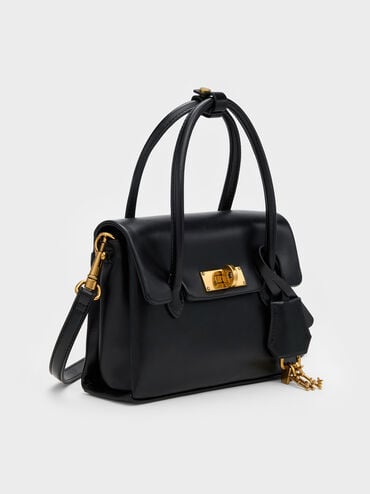 Mini Kerry Turn-Lock Tote Bag, Black, hi-res