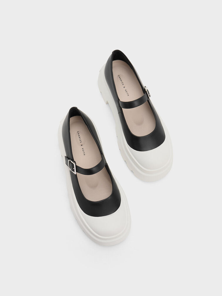 Two-Tone Platform Mary Janes, , hi-res