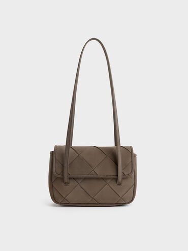 Maribel Woven Shoulder Bag, Stone Grey, hi-res