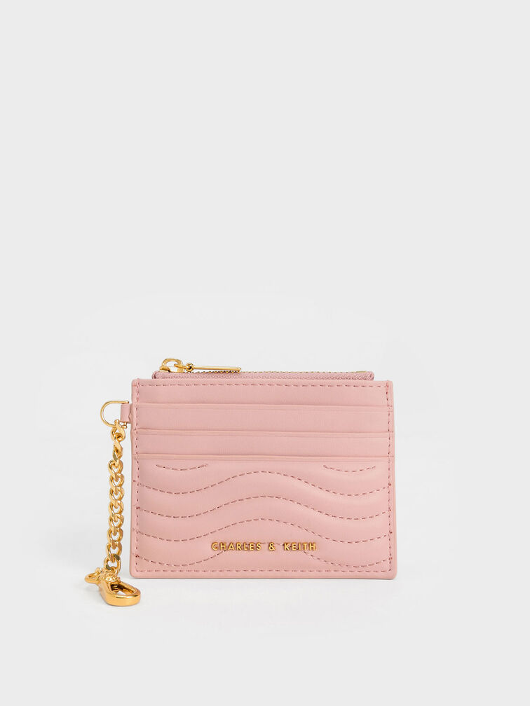 กระเป๋าใส่บัตรดีไซน์ลายคลื่นรุ่น Aubrielle, สีชมพูอ่อน, hi-res