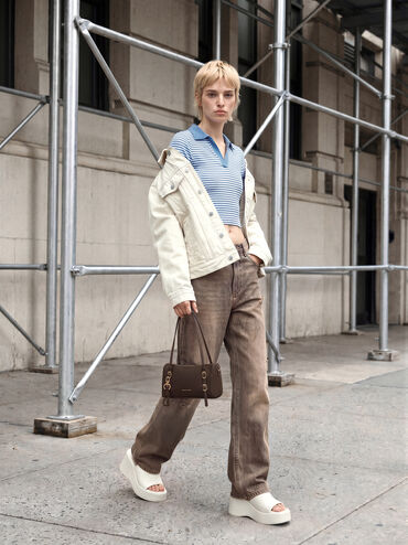 Mini Levy Nylon Shoulder Bag, Espresso Brown, hi-res