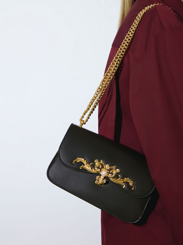 Merial Metallic Accent Clutch, , hi-res