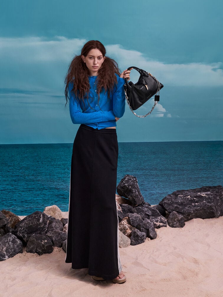 Mini Delfina Chain Tote Bag, Noir, hi-res