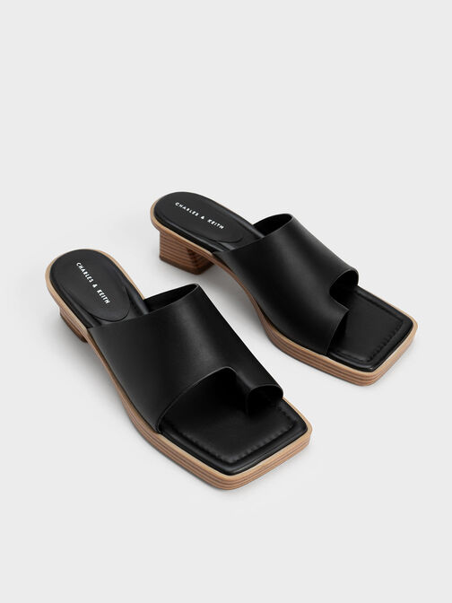 Toe Ring Stacked Heel Sandals, , hi-res