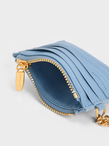 กระเป๋าใส่บัตรดีไซน์ลายคลื่นรุ่น Aubrielle, สีฟ้าอ่อน, hi-res