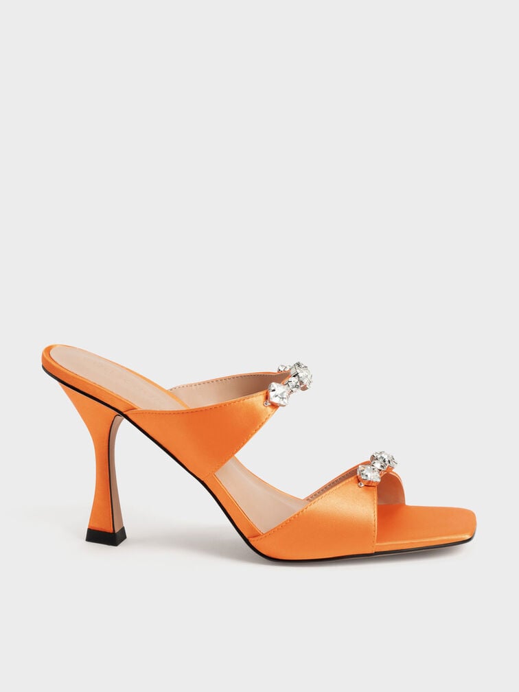 Metallic Gem-Encrusted Sandals, , hi-res