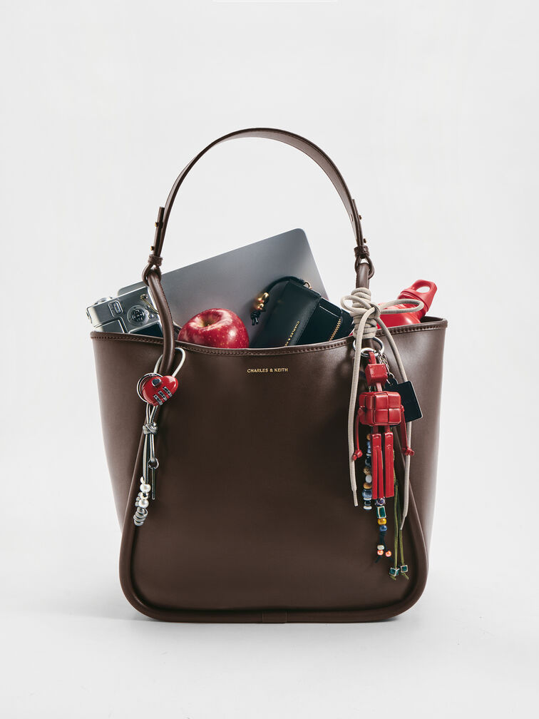 กระเป๋าโท้ทดีไซน์ทรงโค้งรุ่น Lyla, สีเอสเพรสโซบราวน์, hi-res