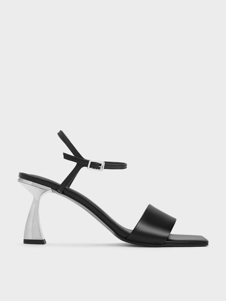 Open Toe Curved Heel Sandals, , hi-res