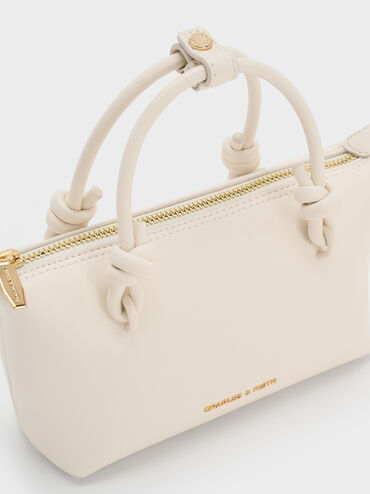 กระเป๋าโท้ทหูจับแบบปมรุ่น Sammie, สีครีม, hi-res