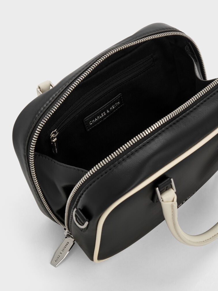 กระเป๋าทรงโบว์ลิ่งดีไซน์แบบทูโทนไซซ์มินิรุ่น Sianna, สีมัลติ, hi-res