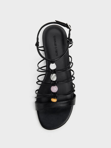 Georgie Bead Strappy Sandals, Black, hi-res