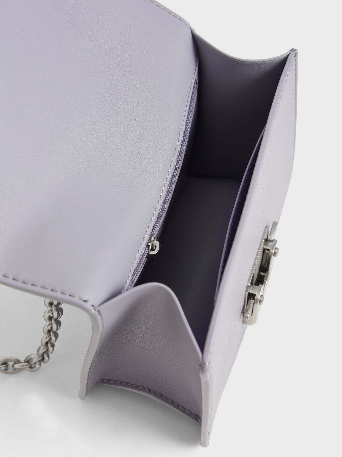 Push-Lock Shoulder Bag, Purple, hi-res
