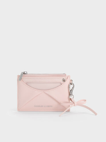 Hazel Bow Panelled Card Holder, Soft Pink, hi-res