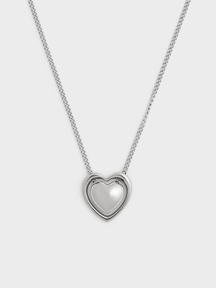 Annalise Heart Necklace, Silver, hi-res