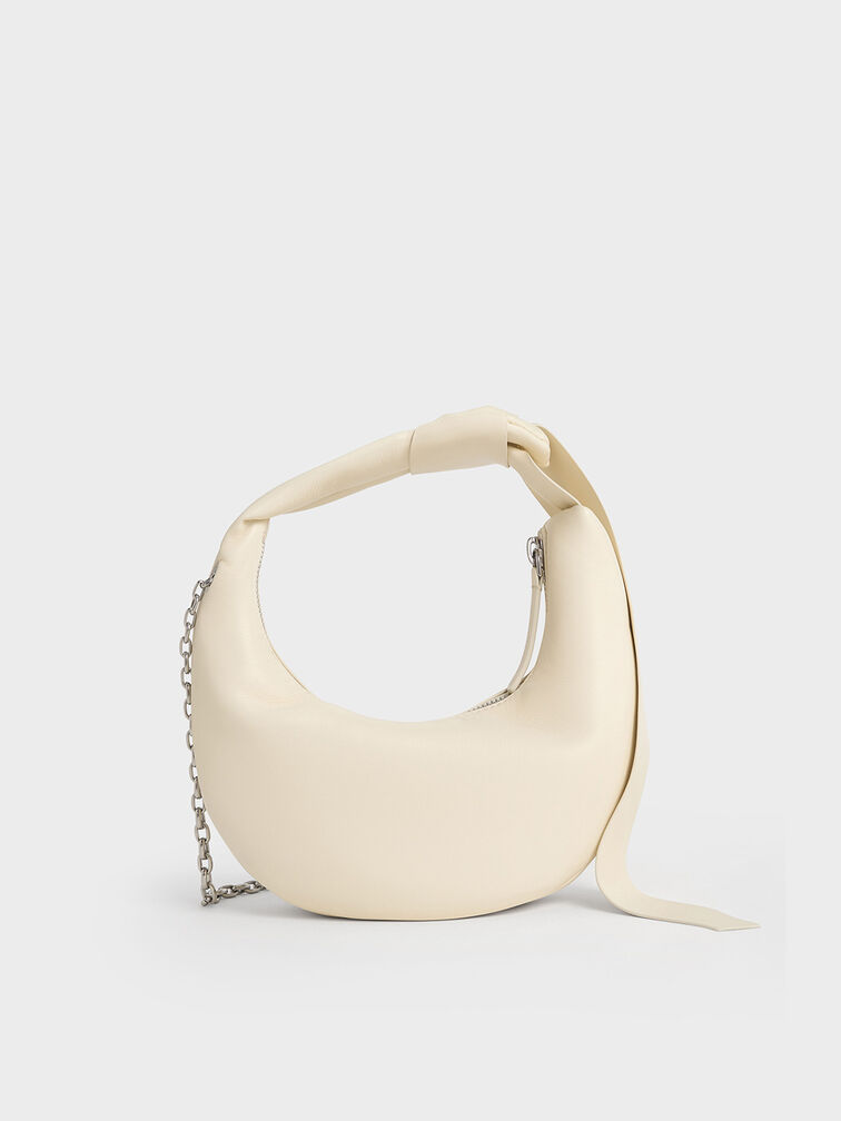 Micro Toni Knotted Crescent Hobo Bag, Chalk, hi-res