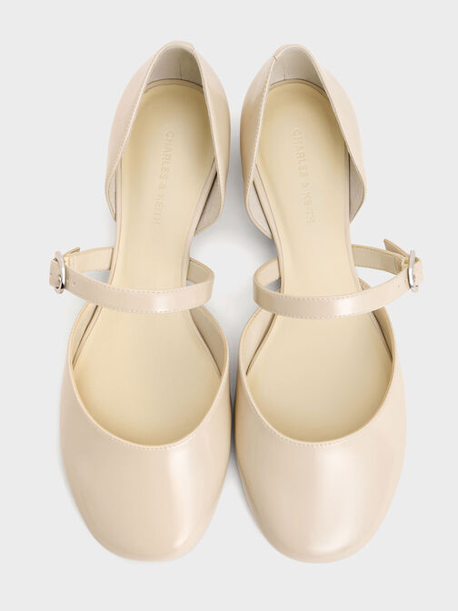 D'Orsay Mary Jane Flats, Chalk, hi-res