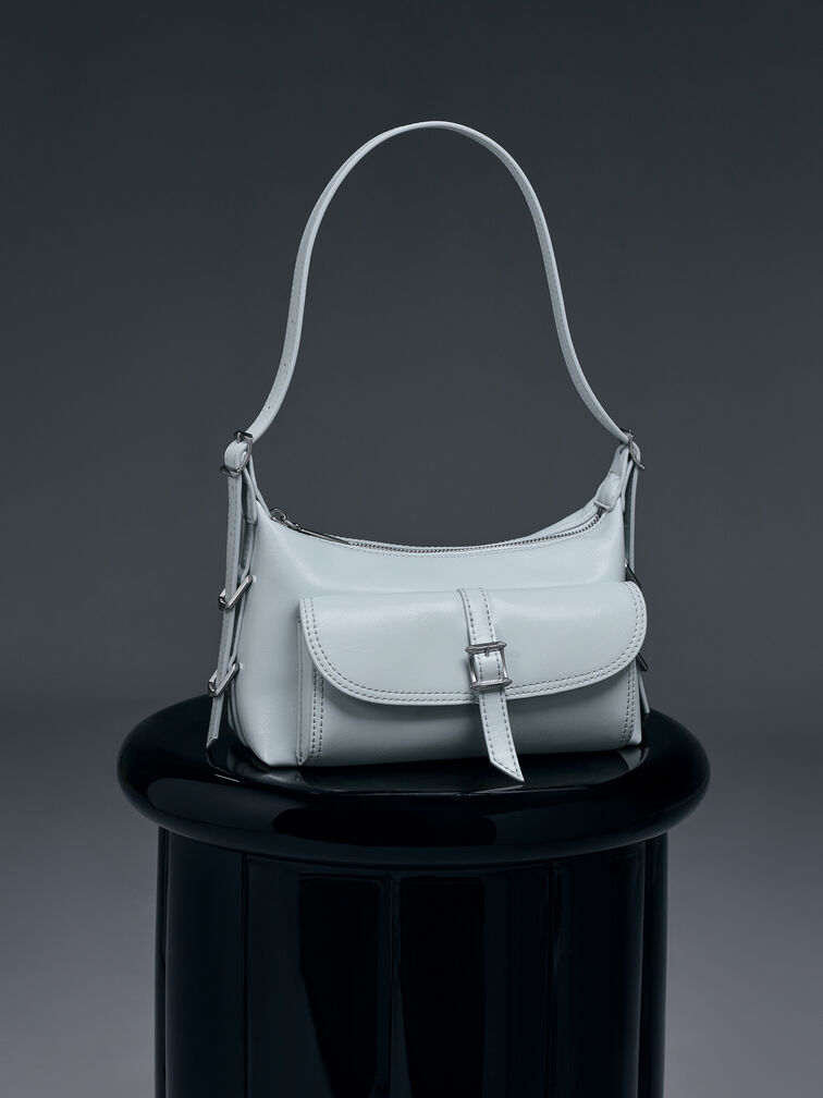 Mini Bryna Belted Hobo Bag, Sea Salt Blue, hi-res