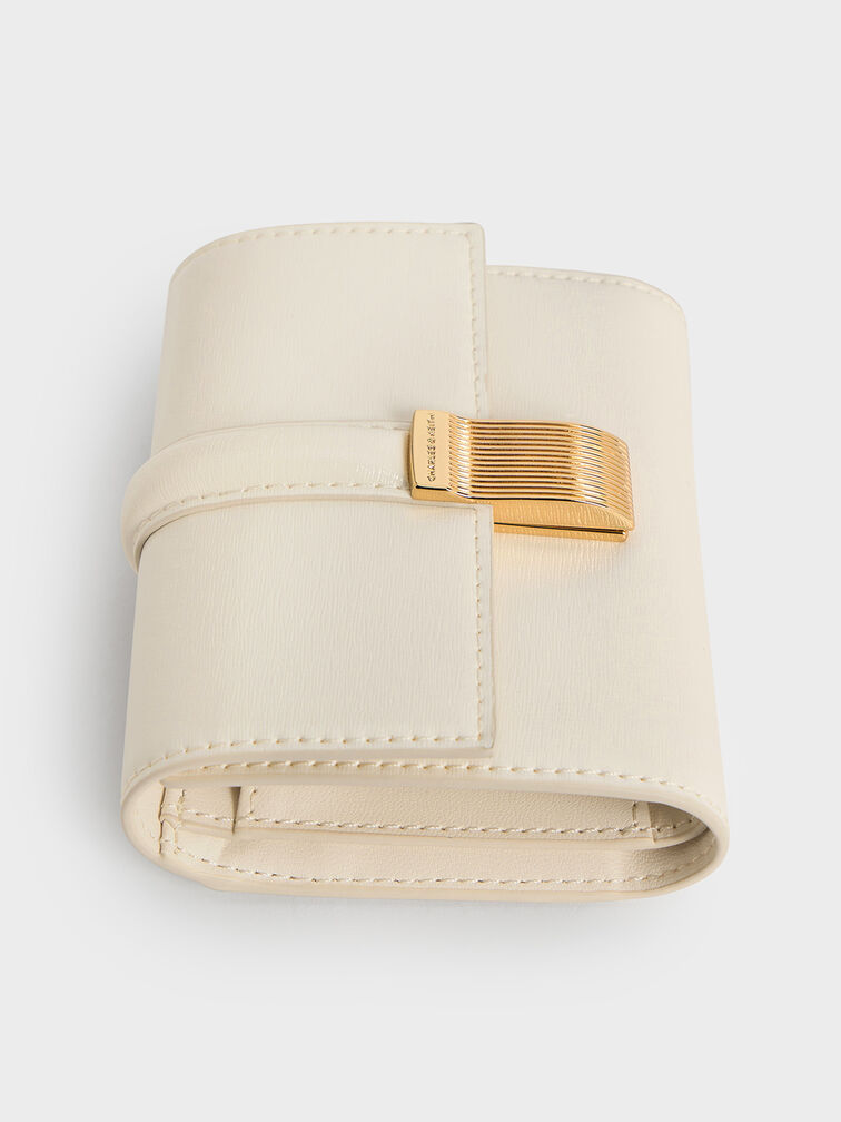 Wisteria Metallic-Accent Wallet, Cream, hi-res