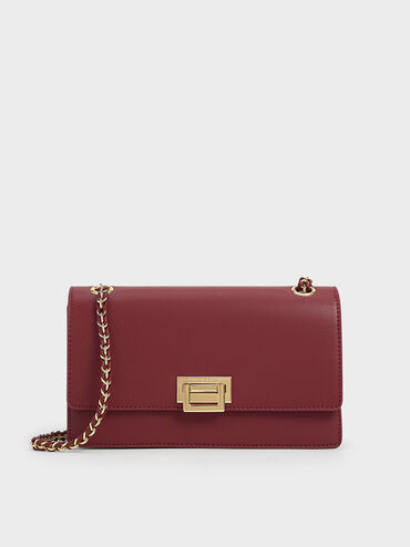 Everline Braided-Strap Shoulder Bag, Burgundy, hi-res