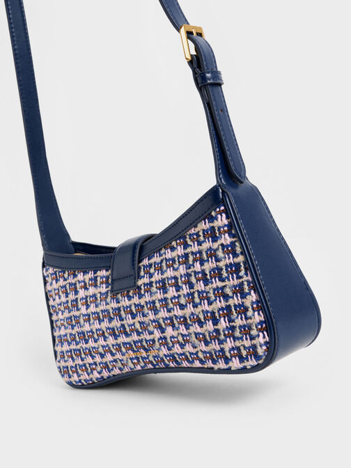 Gabine Tweed Curved Shoulder Bag, , hi-res
