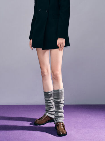 Buckled-Strap Loafers, Brown, hi-res