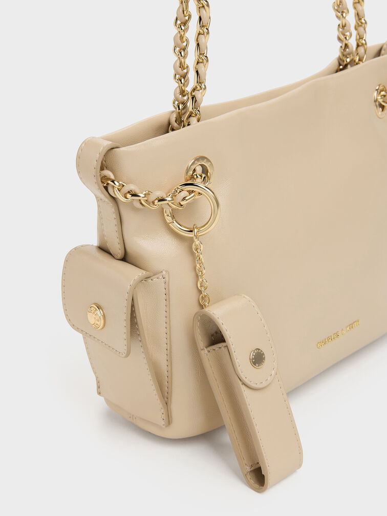 Lottie Side-Pocket Tote Bag, Sand Beige, hi-res