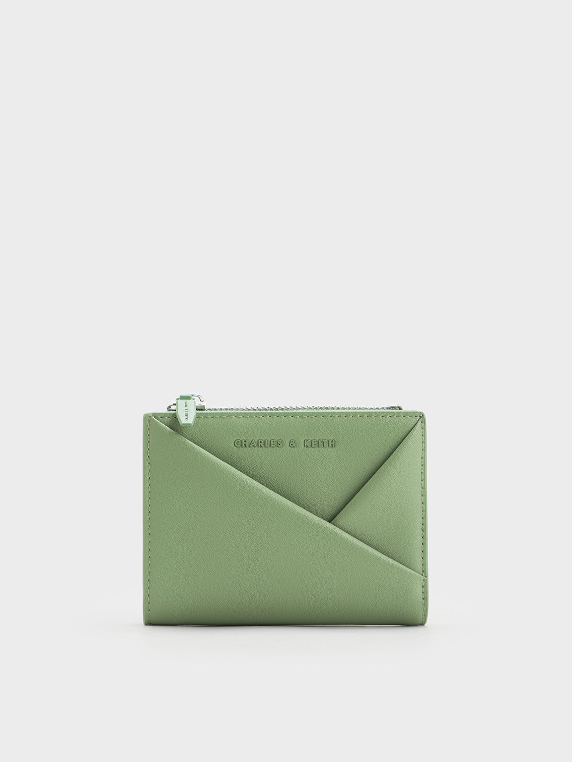 Green Midori Geometric Top-Zip Wallet - CHARLES & KEITH TH