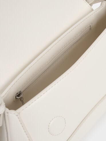 Olivia Trapeze Shoulder Bag, สีครีม, hi-res