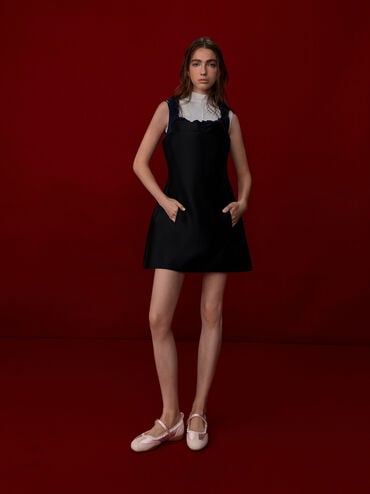 Louise Lace-Trim Mary Jane Sneakers, Light Pink, hi-res