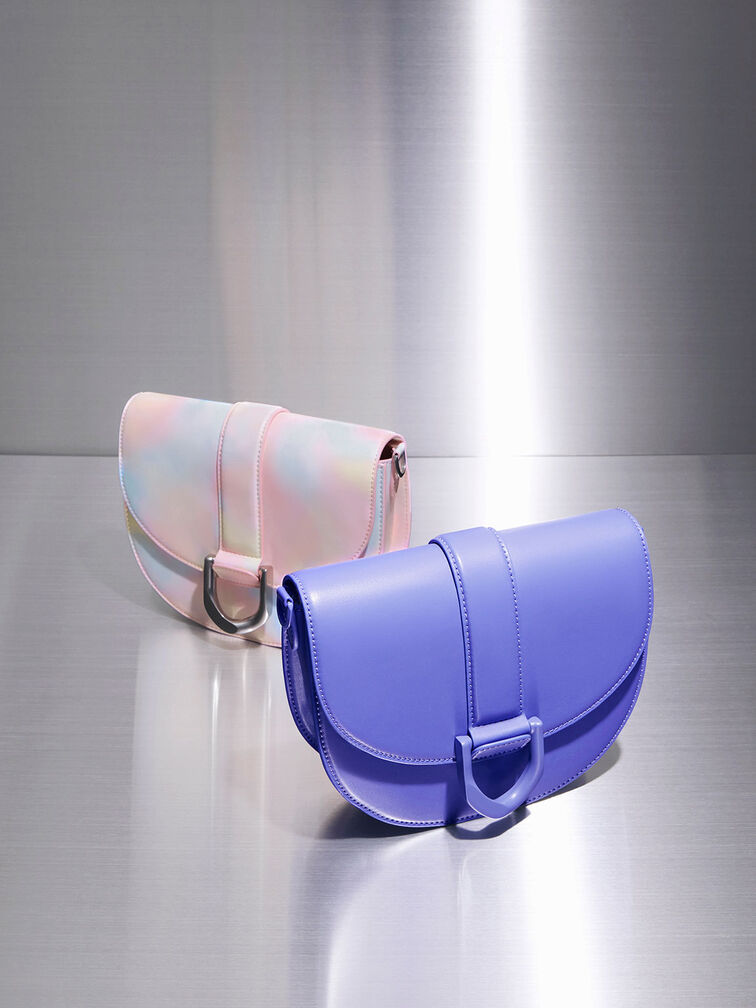 Gabine Swirl-Print Saddle Bag, , hi-res