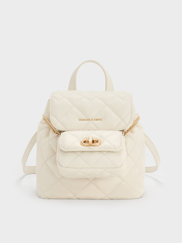 Aubrielle Quilted Backpack, Cream, hi-res