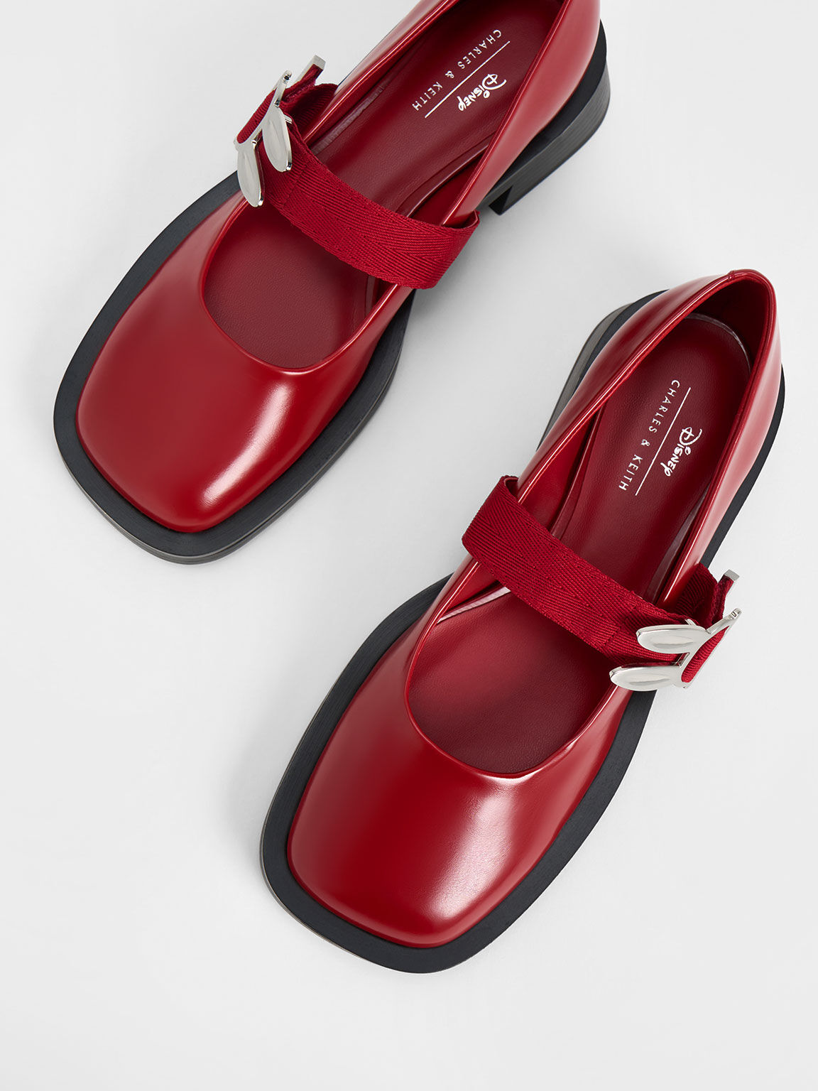 Red Judy Hopps Metallic Accent Mary Janes CHARLES KEITH TH