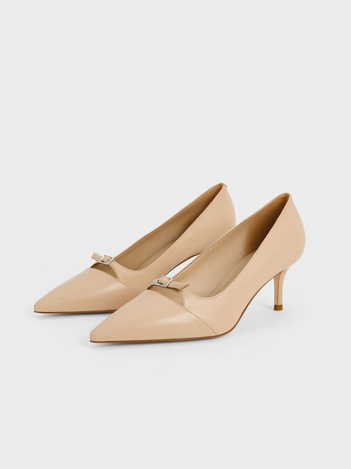 Buckle-Strap Pointed-Toe Pumps, , hi-res