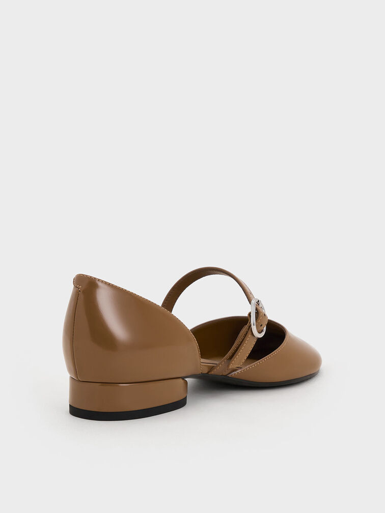 D'Orsay Mary Jane Flats, Brown, hi-res